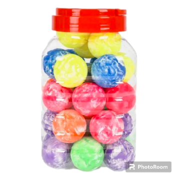 Frasco con pelotas saltarinas