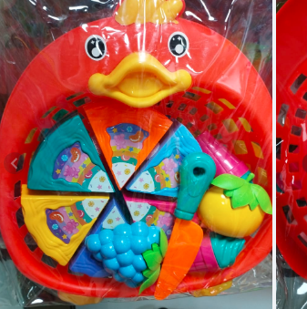 Cesta con torta y fruta con velcro